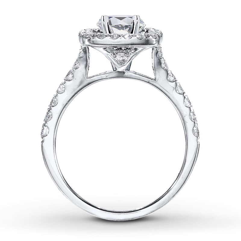 Main Image 2 of Previously Owned Diamond Ring Setting 3/4 ct tw Round-cut 14K White Gold