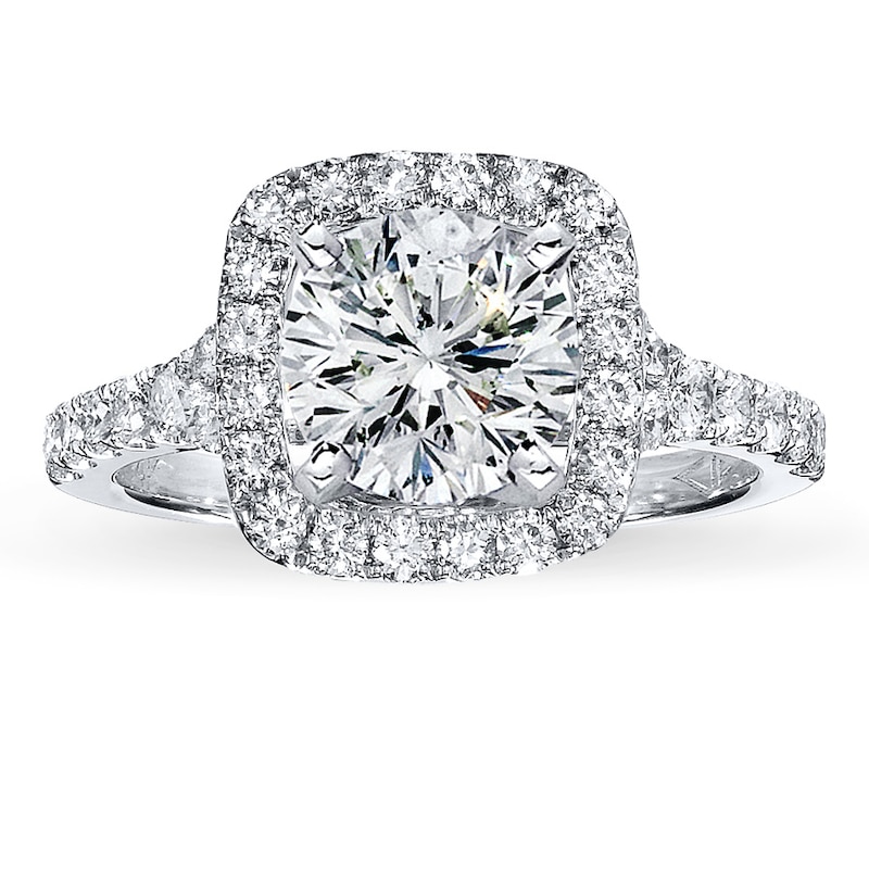 Main Image 3 of Previously Owned Diamond Ring Setting 3/4 ct tw Round-cut 14K White Gold