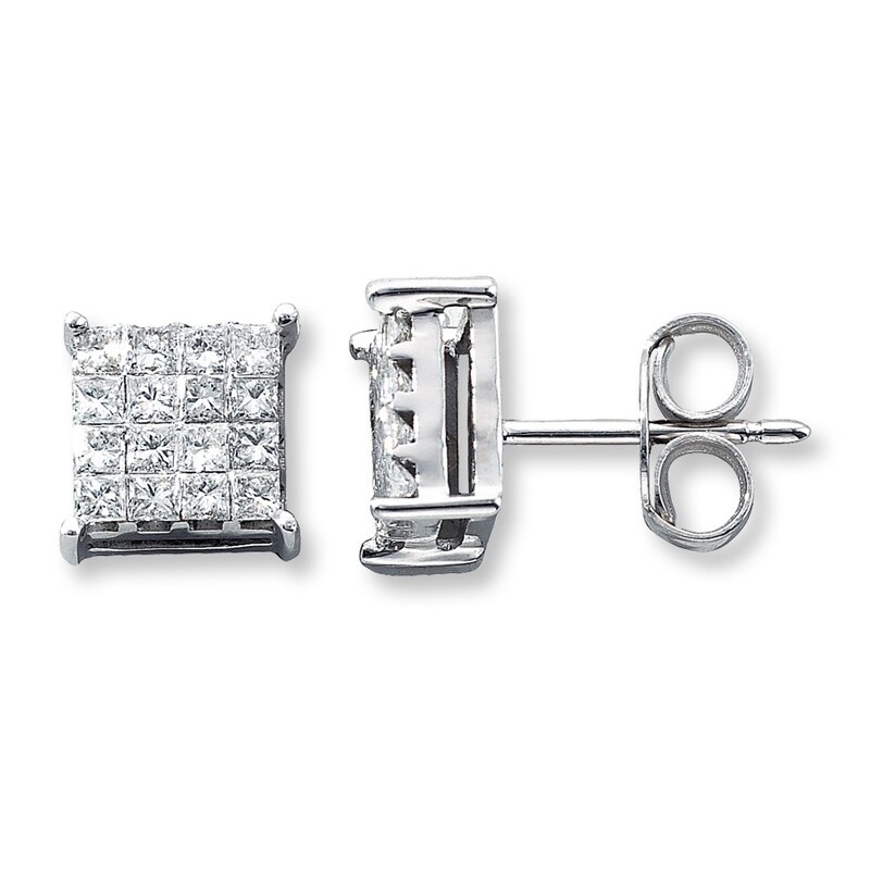 Previously Owned Earrings / ct tw Diamonds 10K White Gold