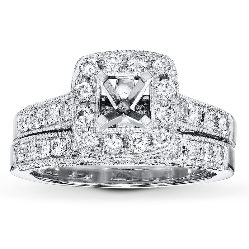 Main Image 1 of Previously Owned Diamond Bridal Setting 3/4 ct tw Round-cut 14K White Gold