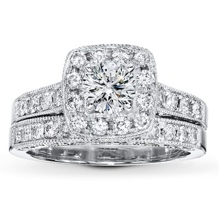 Previously Owned Diamond Bridal Setting 3/4 ct tw Round-cut 14K White ...