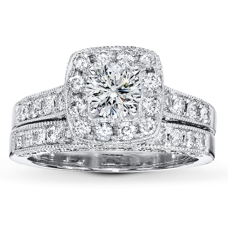 Main Image 3 of Previously Owned Diamond Bridal Setting 3/4 ct tw Round-cut 14K White Gold