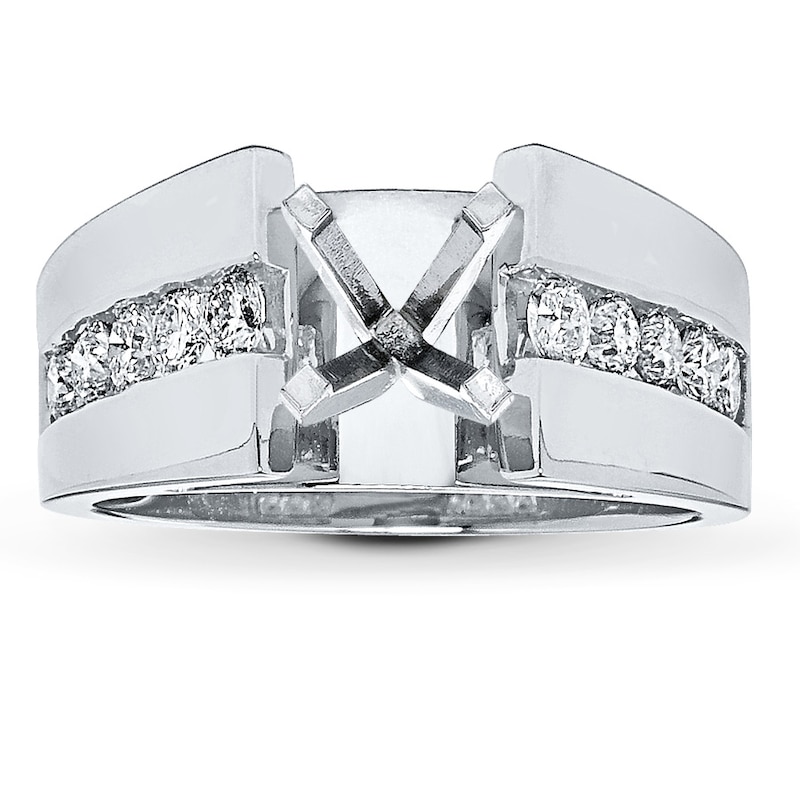 Main Image 1 of Previously Owned Diamond Ring Setting 5/8 ct tw Round-cut 14K White Gold