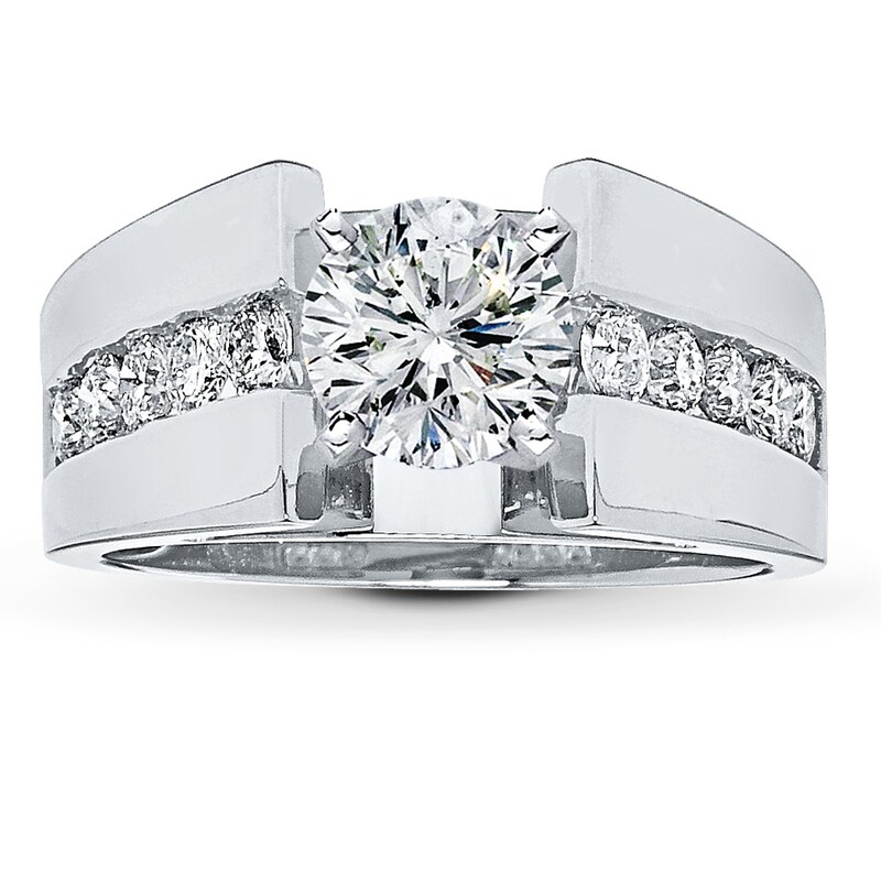 Main Image 3 of Previously Owned Diamond Ring Setting 5/8 ct tw Round-cut 14K White Gold