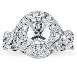 Previously Owned Diamond Ring Setting 1-1/2 ct tw Round-cut 14K White Gold