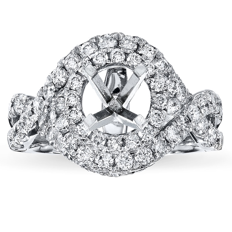 Main Image 1 of Previously Owned Diamond Ring Setting 1-1/2 ct tw Round-cut 14K White Gold