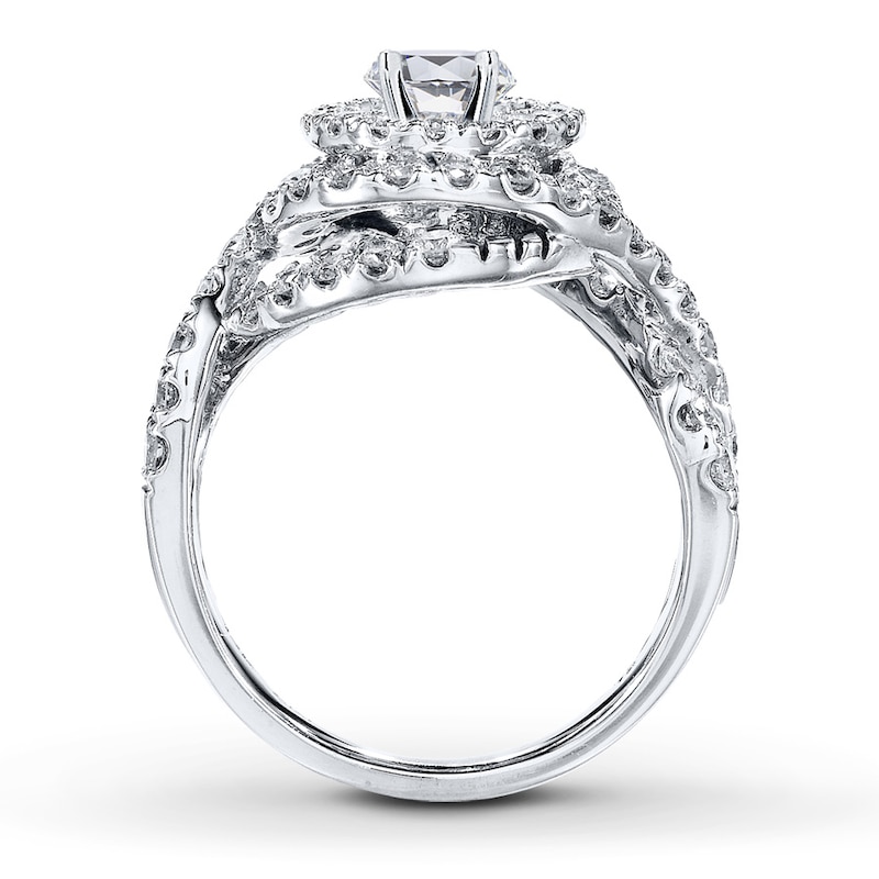 Main Image 2 of Previously Owned Diamond Ring Setting 1-1/2 ct tw Round-cut 14K White Gold
