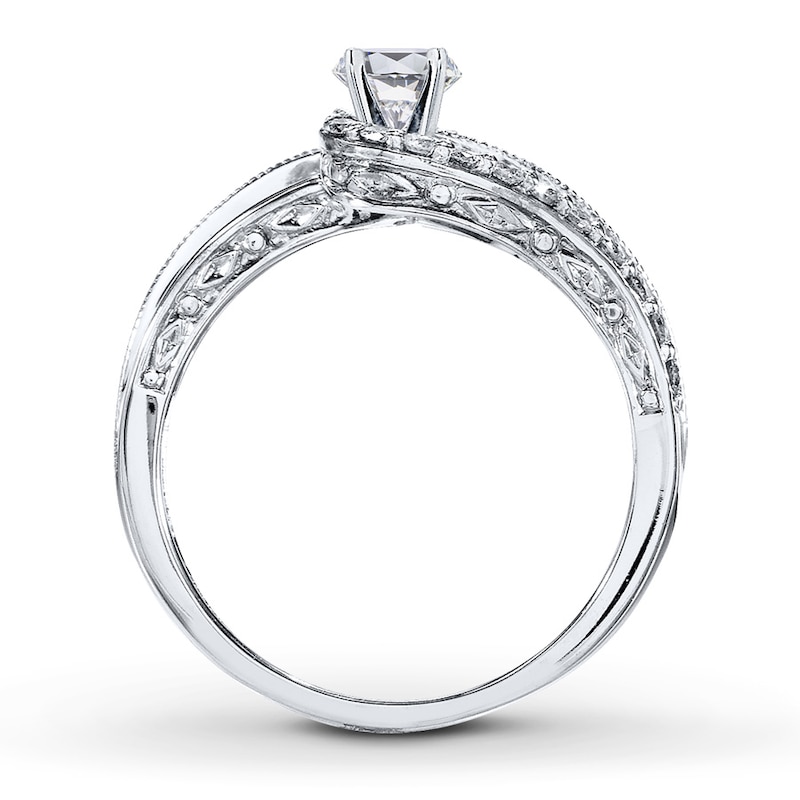 Main Image 2 of Previously Owned Diamond Ring Setting 1/3 ct tw Round-cut 14K White Gold