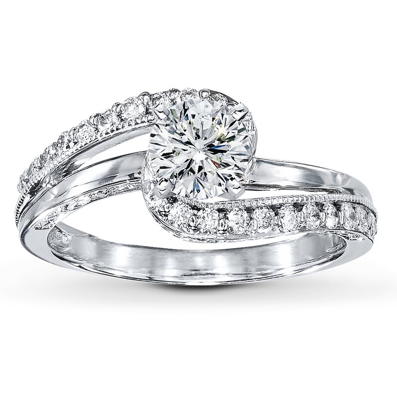 Main Image 3 of Previously Owned Diamond Ring Setting 1/3 ct tw Round-cut 14K White Gold
