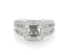Thumbnail Image 1 of Previously Owned Diamond Cushion Halo Engagement Ring 1/2 ct tw 14K White Gold