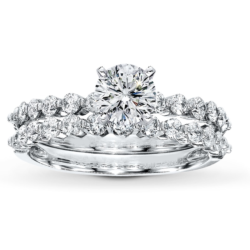 Main Image 3 of Previously Owned Diamond Bridal Setting 3/4 ct tw Round-cut 14K White Gold