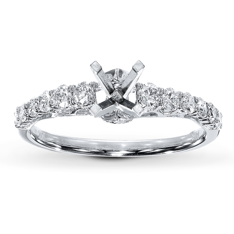 Main Image 1 of Previously Owned Diamond Ring Setting 3/8 ct tw Round-cut 14K White Gold
