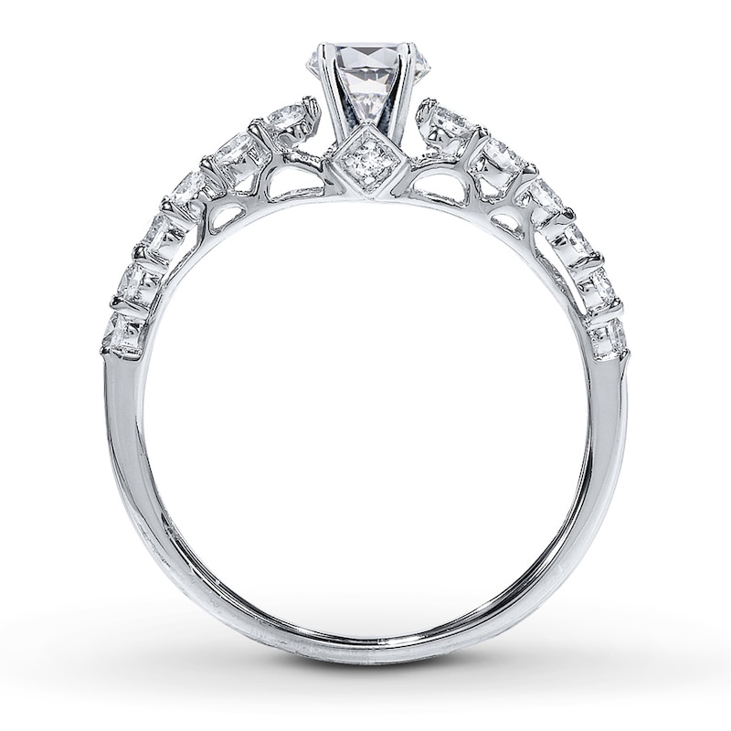 Main Image 2 of Previously Owned Diamond Ring Setting 3/8 ct tw Round-cut 14K White Gold
