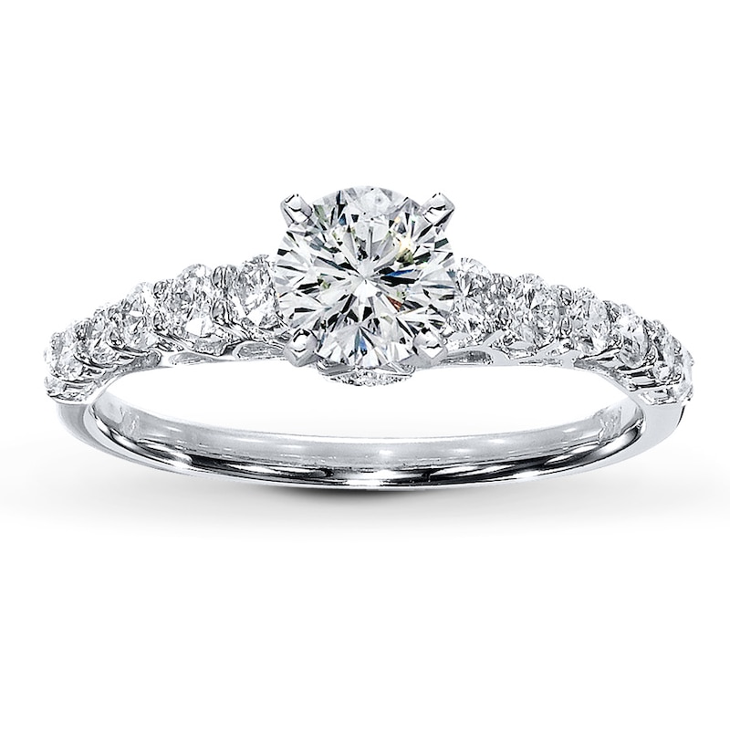 Main Image 3 of Previously Owned Diamond Ring Setting 3/8 ct tw Round-cut 14K White Gold