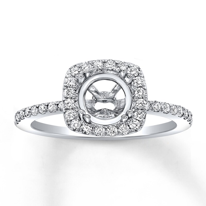 Main Image 1 of Previously Owned Diamond Ring Setting 1/3 ct tw 14K White Gold