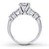 Thumbnail Image 2 of Previously Owned Diamond Ring Setting 5/8 ct tw Round/Baguette 14K White Gold