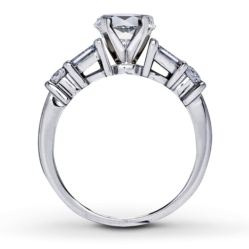 Main Image 2 of Previously Owned Diamond Ring Setting 5/8 ct tw Round/Baguette 14K White Gold