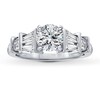 Thumbnail Image 3 of Previously Owned Diamond Ring Setting 5/8 ct tw Round/Baguette 14K White Gold