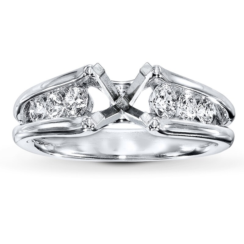 Main Image 1 of Previously Owned Diamond Ring Setting 1/2 ct tw Round-cut 14K White Gold