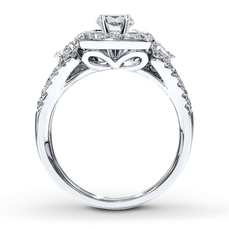Main Image 2 of Previously Owned Diamond Bridal Setting 7/8 ct tw Round-cut 14K White Gold