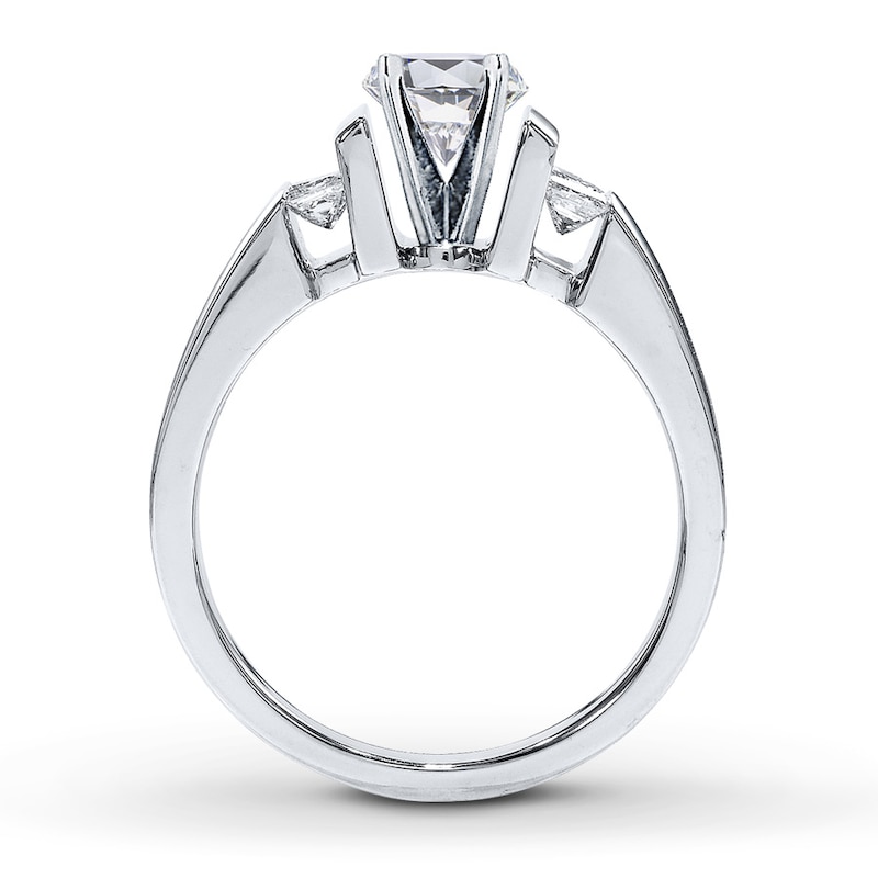 Main Image 2 of Previously Owned Diamond Ring Setting 3/8 ct tw Princess-cut 14K White Gold
