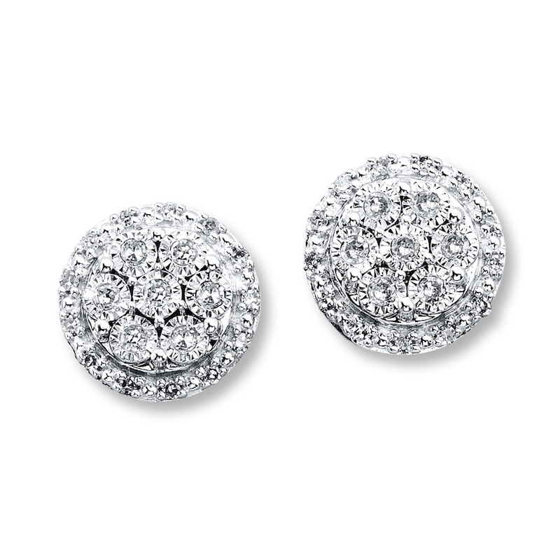 Main Image 1 of Previously Owned Diamond Earrings 1/5 ct tw 10K White Gold