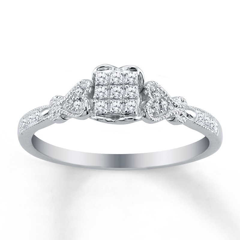 Previously Owned Heart Diamond Promise Ring 1/8 ct tw Sterling Silver