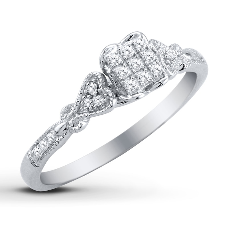 Previously Owned Heart Diamond Promise Ring 1/8 ct tw Sterling Silver