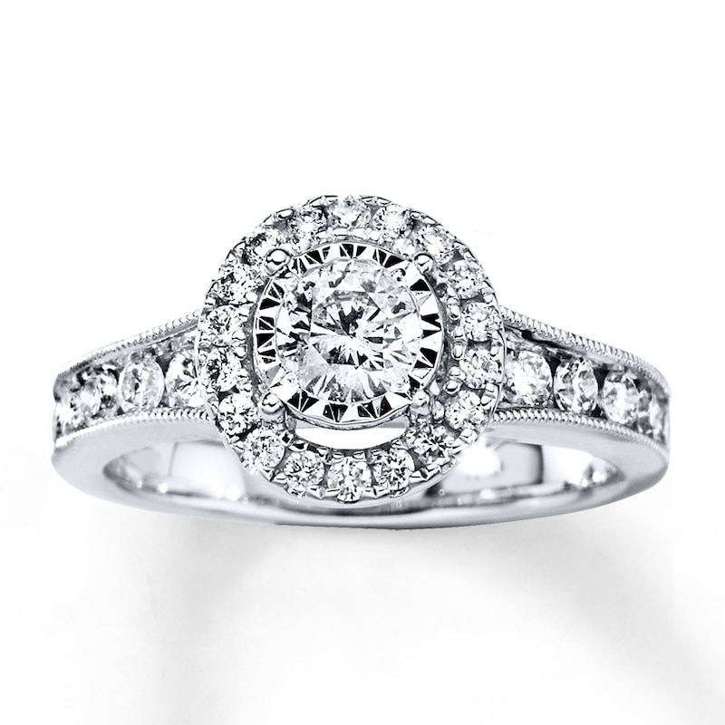 Main Image 1 of Previously Owned Diamond Ring 1 ct tw Round-cut 14K White Gold
