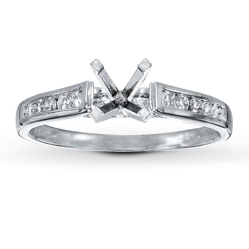 Main Image 1 of Previously Owned Diamond Ring Setting 1/6 ct tw Round-cut Platinum