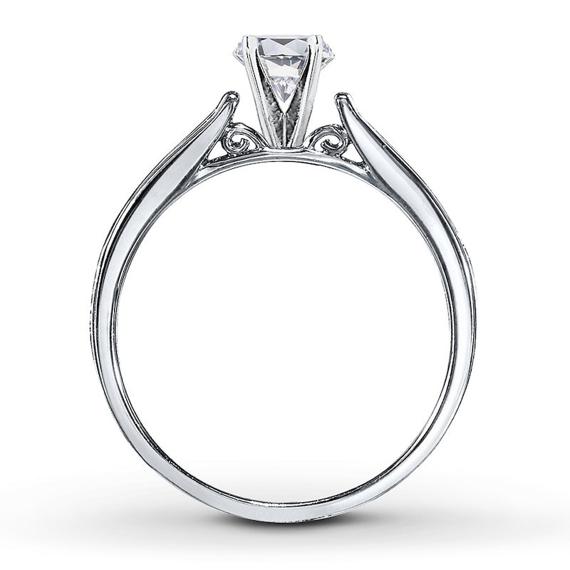 Main Image 2 of Previously Owned Diamond Ring Setting 1/6 ct tw Round-cut Platinum