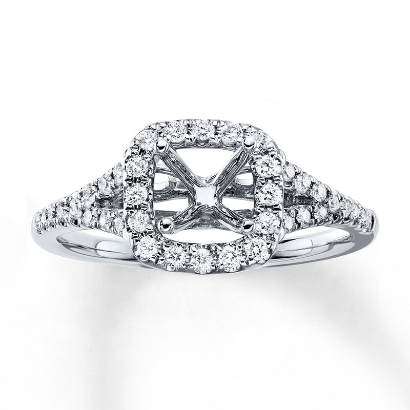 Main Image 1 of Previously Owned Diamond Ring Setting 1/3 ct tw Round-cut Platinum