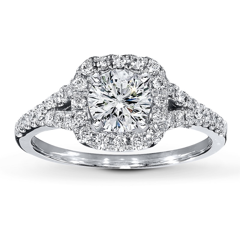 Main Image 3 of Previously Owned Diamond Ring Setting 1/3 ct tw Round-cut Platinum