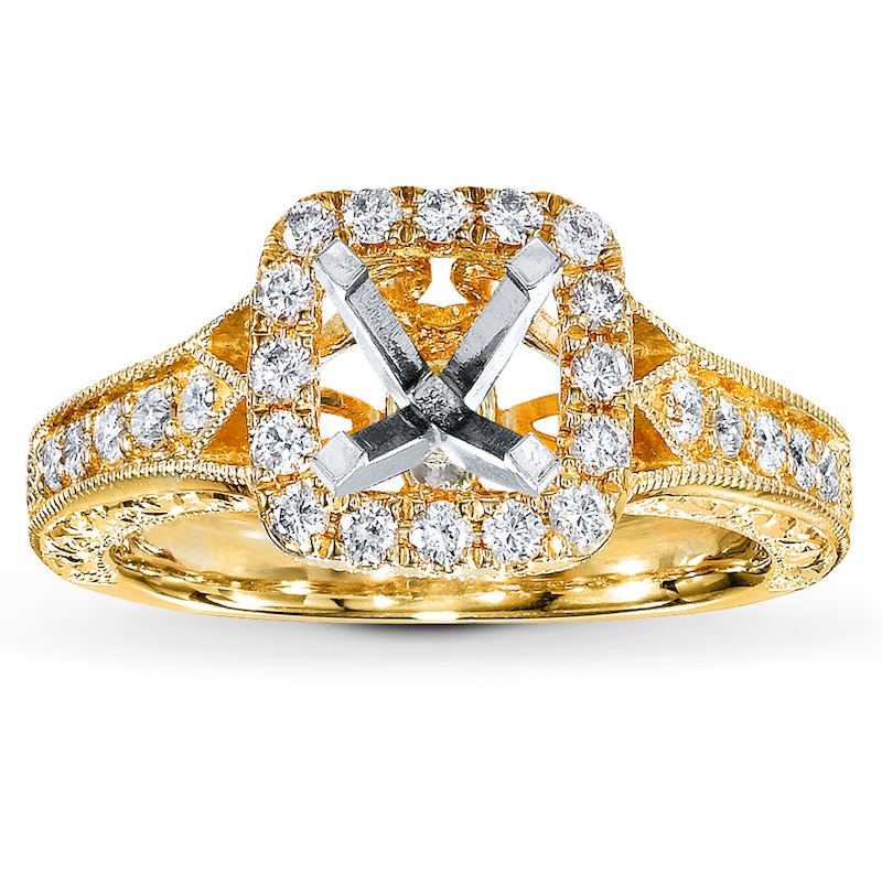 Main Image 1 of Previously Owned Diamond Ring Setting 1/2 ct tw Round-cut 14K Yellow Gold
