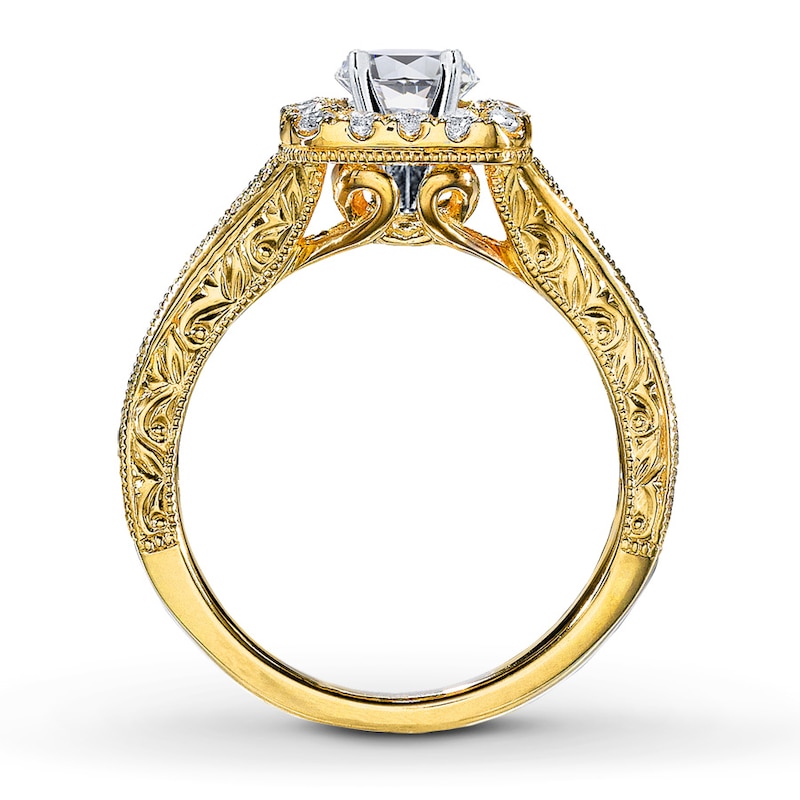 Main Image 2 of Previously Owned Diamond Ring Setting 1/2 ct tw Round-cut 14K Yellow Gold
