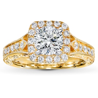 Previously Owned Diamond Ring Setting 1/2 ct tw Round-cut 14K Yellow ...