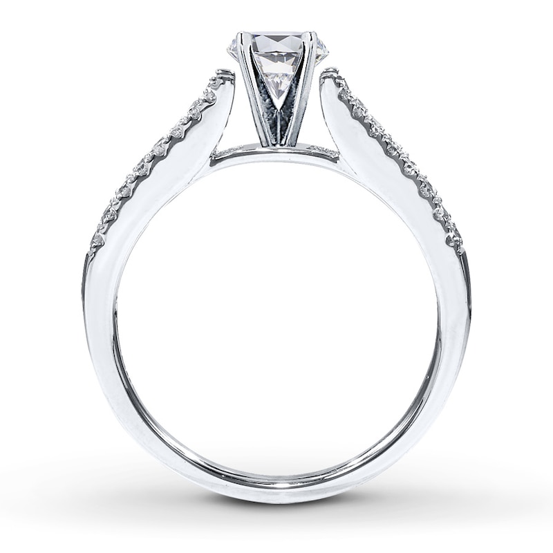 Main Image 2 of Previously Owned Diamond Ring Setting 1/4 ct tw Round-cut 14K White Gold