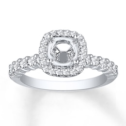 Previously Owned Diamond Ring Setting 5/8 ct tw Round-cut 14K White Gold