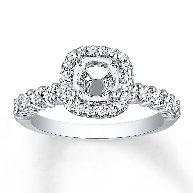Main Image 1 of Previously Owned Diamond Ring Setting 5/8 ct tw Round-cut 14K White Gold