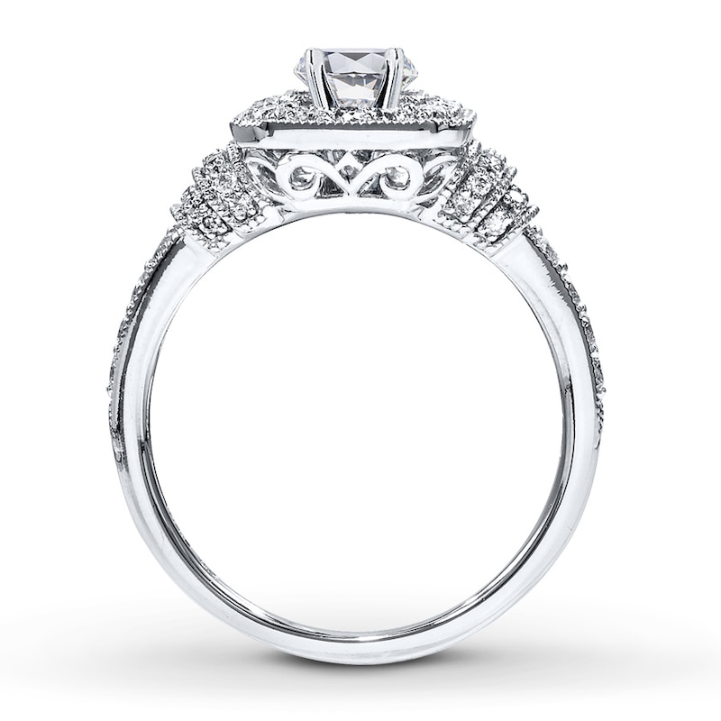 Main Image 2 of Previously Owned Diamond Ring Setting 1/2 ct tw Round-cut 14K White Gold