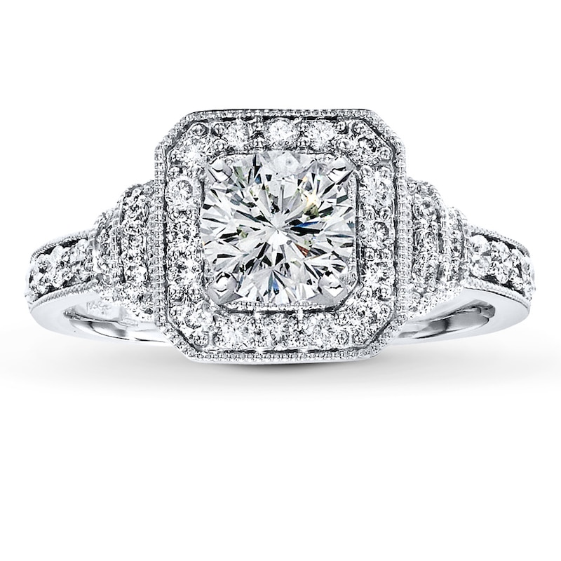 Main Image 3 of Previously Owned Diamond Ring Setting 1/2 ct tw Round-cut 14K White Gold