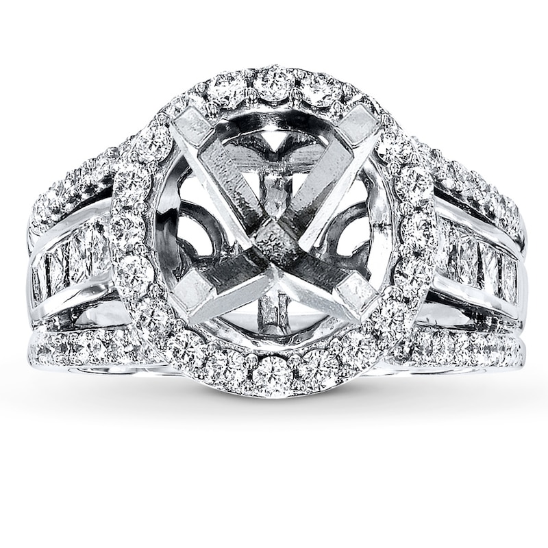 Main Image 1 of Previously Owned Diamond Ring Setting 1-1/3 ct tw Round-cut 14K White Gold
