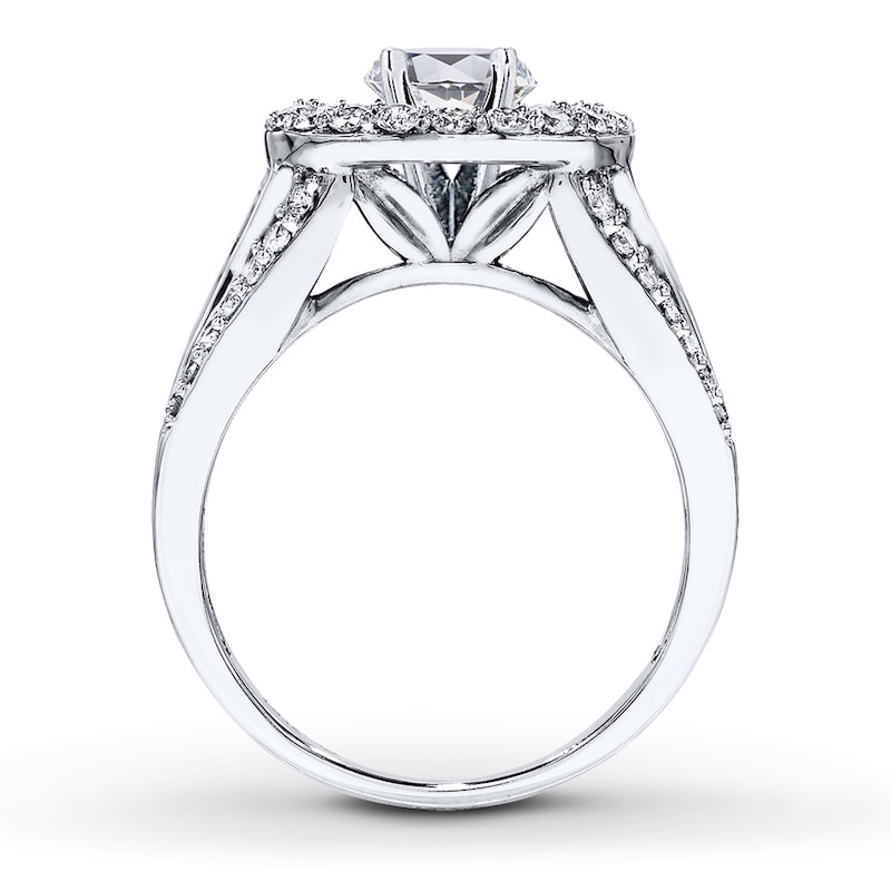 Main Image 2 of Previously Owned Diamond Ring Setting 1-1/3 ct tw Round-cut 14K White Gold