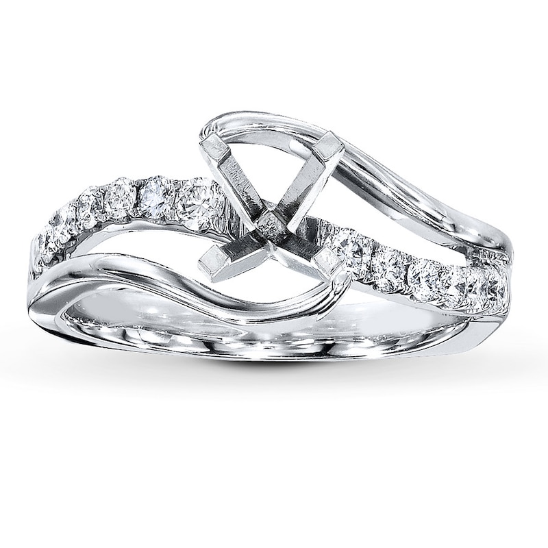 Main Image 1 of Previously Owned Diamond Ring Setting 1/3 ct tw Round 18K White Gold
