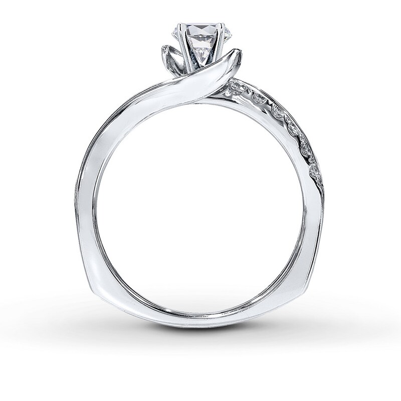 Main Image 2 of Previously Owned Diamond Ring Setting 1/3 ct tw Round 18K White Gold
