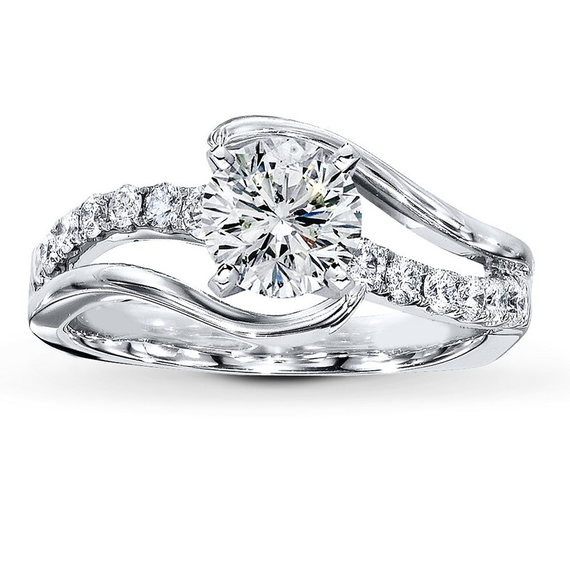 Main Image 3 of Previously Owned Diamond Ring Setting 1/3 ct tw Round 18K White Gold