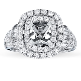 Previously Owned Diamond Ring Setting 1-1/2 ct tw Round-cut 14K White Gold