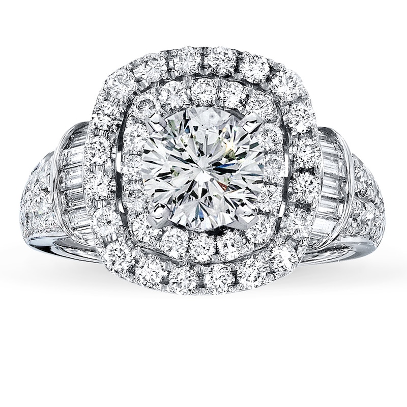 Main Image 3 of Previously Owned Diamond Ring Setting 1-1/2 ct tw Round-cut 14K White Gold