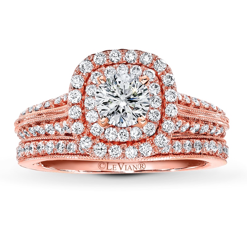 Main Image 3 of Previously Owned Le Vian Bridal Setting 1 ct tw Diamonds 14K Strawberry Gold