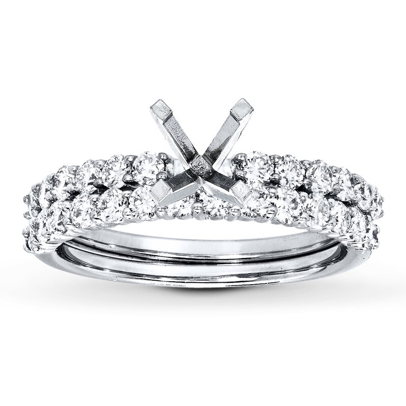 Main Image 1 of Previously Owned Diamond Bridal Setting 7/8 ct tw Round-cut 14K White Gold